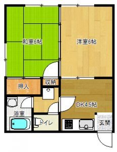 白幡ハイツ　２０４号室間取り